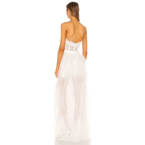 For Love & Lemons X REVOLVE Bustier Gown in White Small New Lace Wedding Dress - Picture 3 of 17